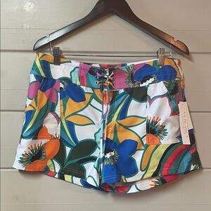 NWT Lablanca Colorful Floral Board Shorts Size L.